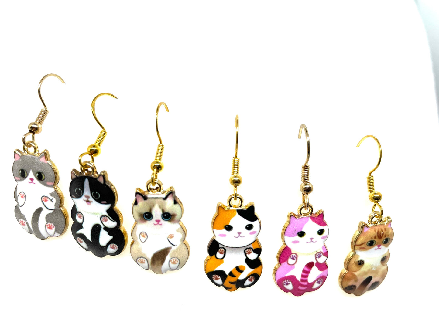 Chonky Cat Earrings, Calico Cat Earrings, Black and White Cat Earrings, Gray Cat Earrings, Tuxedo Cat Earrings, Cat Jewelry, Cat Mom