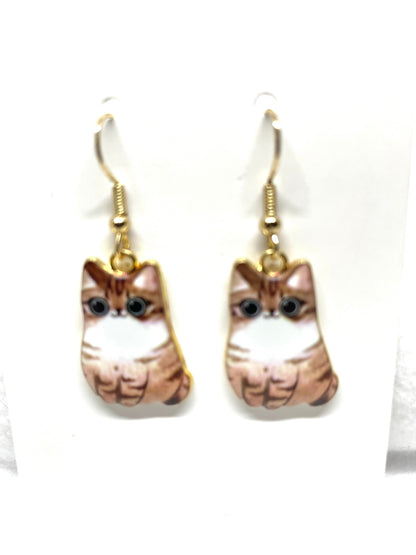 Cute Fluffy Cat Earrings, Cast Earrings, Himalayan Earrings, Calico Earrings, Tabby Earrings, Cat Jewelry, Cat Lady Jewelry, Cat Mom Jewelry