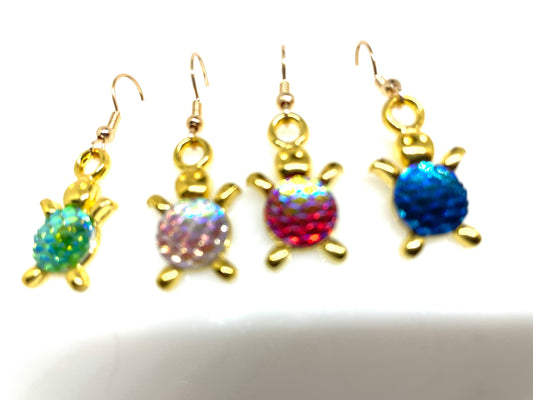 Colorful Turtle Earrings, Turtle Earrings, Turtle Jewelry, Turtle Lovers Jewerly, Turtle Lovers Earrings, Changing Color Turtle Earrings