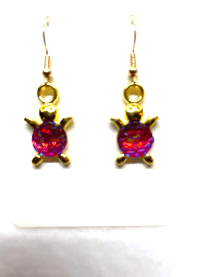 Colorful Turtle Earrings, Turtle Earrings, Turtle Jewelry, Turtle Lovers Jewerly, Turtle Lovers Earrings, Changing Color Turtle Earrings