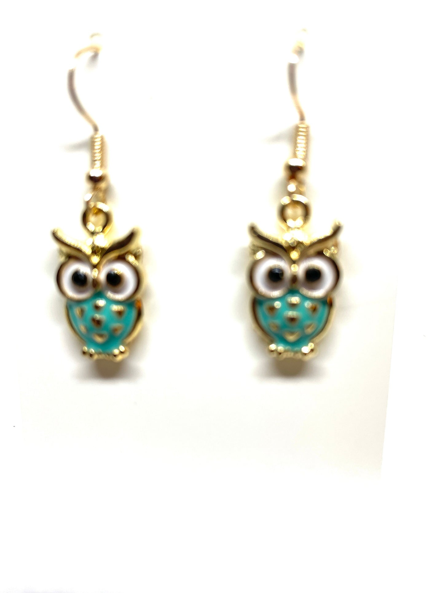 Colorful Owl Earrings, Owl Earrings, Owl Jewelry, Animal Jewelry, Bird-themed Jewelry, Enamel Owl Earrings, Owl Charm Earrings