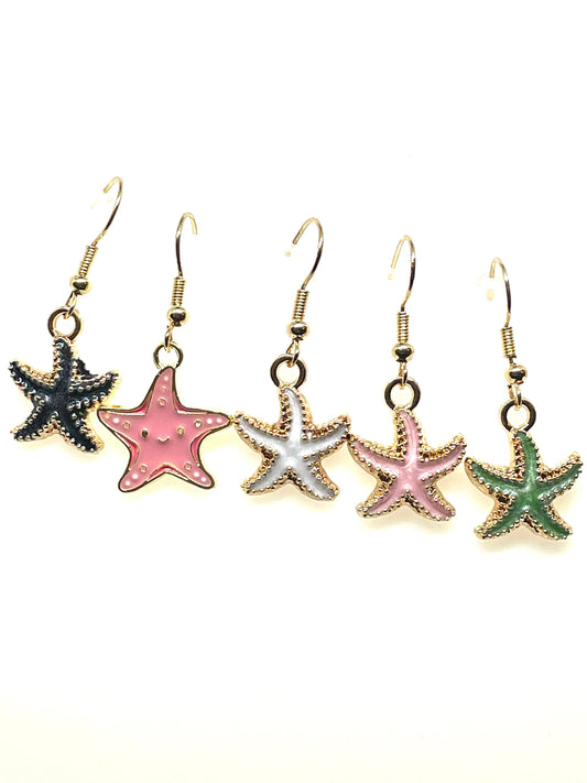 Starfish Earrings, Star Fish Earrings, Ocean Earrings, Beach Earrings, Marine Life Earrings, Nautical Earrings, Coastal Earrings