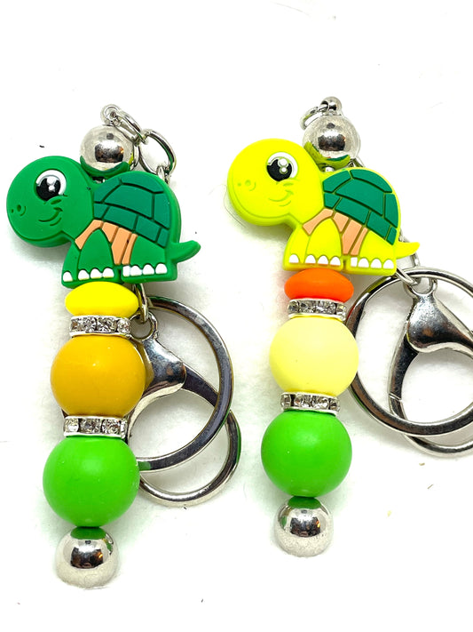 Beaded Turtle Keychains, Turtle Keychains, Green Turtle Keychains, Yellow Turtle Keychains, Turtle Lover Keychain, Turtle Collector Keychain