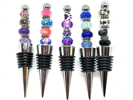 Beaded Wine Stoppers, Wine Stoppers, Decorative Wine Stoppers, Reuseable Wine Corks, Housewarming Gift, Christmas Gift, Birthday Gift,