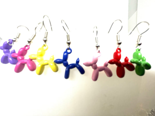 Balloon Animal Dog Earrings, Multiple Colors Dog Earrings, Dog Lovers Earrings, Fun Dog Earrings, Dog Mom Earrings,