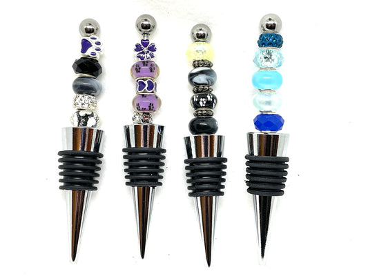 Beaded Wine Stoppers, Wine Stoppers, Reuseable Wine Corks, Decorative Wine Stoppers, Housewarming Gift, Christmas Gift, Anniversary Gift