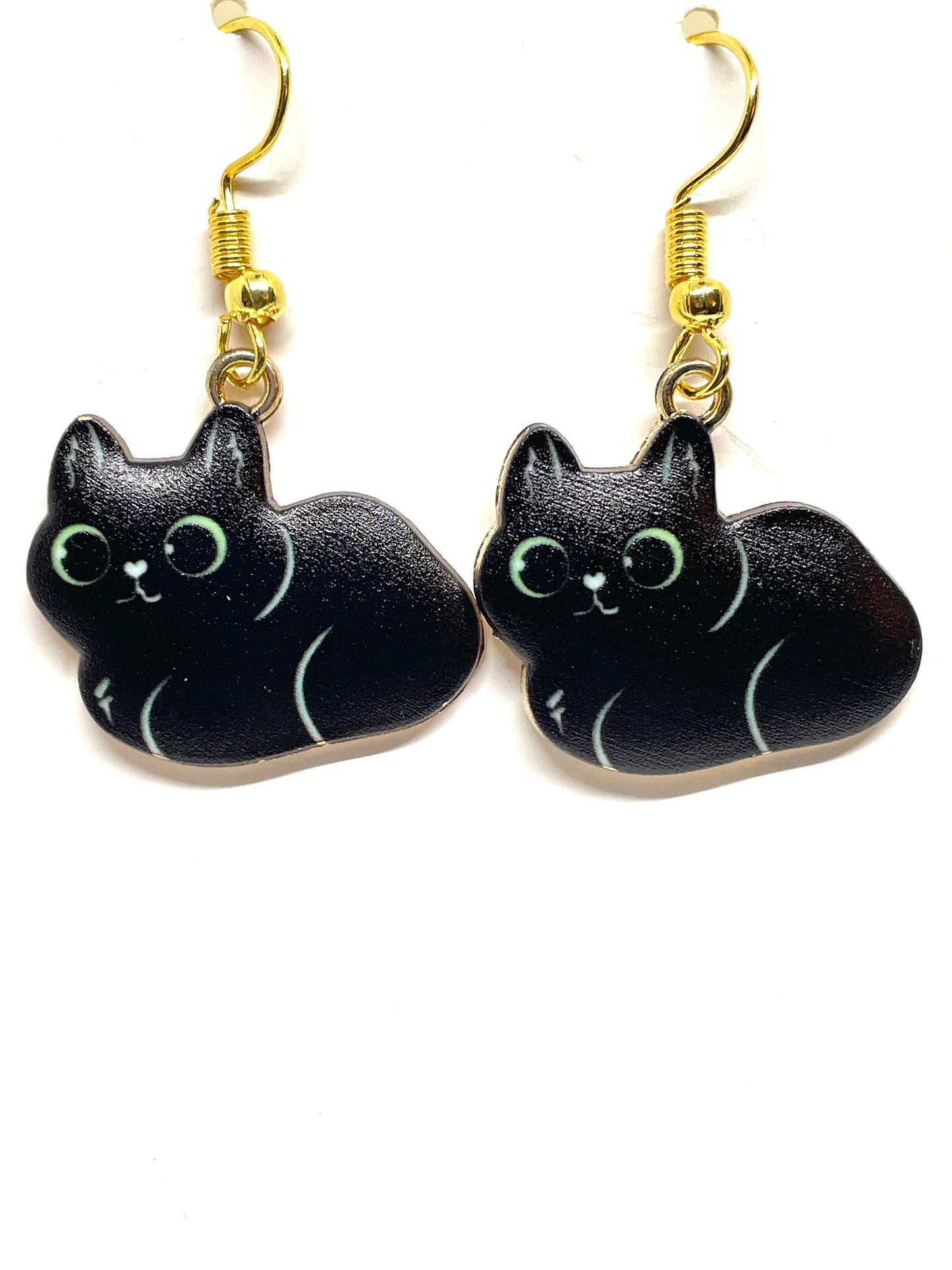 Cuddly Cat Earrings, Black Cat Earrings, White Cat Earrings, Bicolor Cat Earrings, Brown Tabby Cat Earrings, Gray Cat Earrings