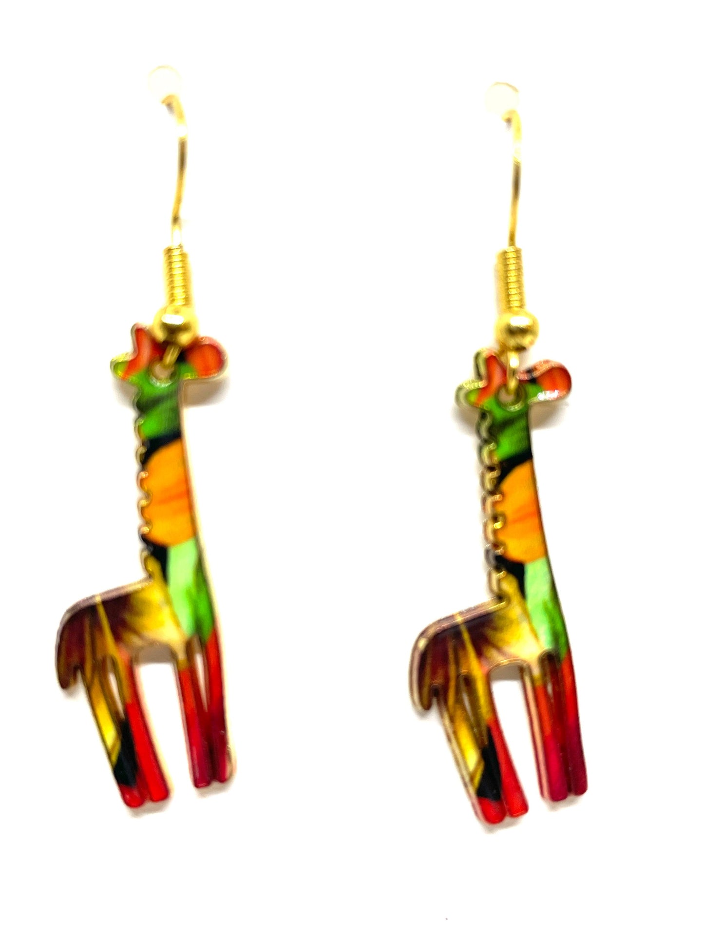 Giraffe Earrings, Stylish Giraffe Earrings, Colorful Giraffe Earrings, Giraffe Jewelry, Wildlife Themed Jewelry, Gift for Her, Christmas